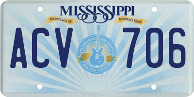 MS license plate ACV706