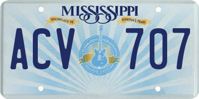 MS license plate ACV707