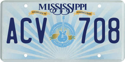 MS license plate ACV708