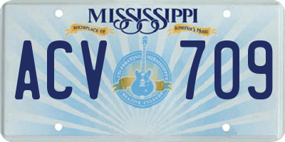 MS license plate ACV709