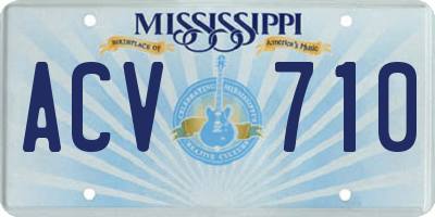 MS license plate ACV710