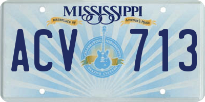 MS license plate ACV713