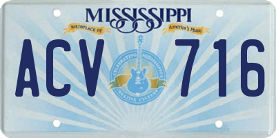 MS license plate ACV716