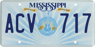 MS license plate ACV717