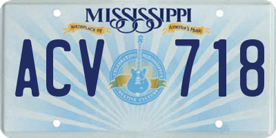 MS license plate ACV718