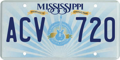 MS license plate ACV720