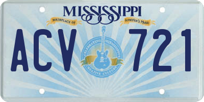MS license plate ACV721