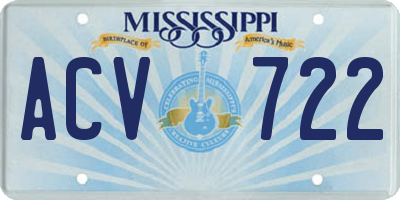 MS license plate ACV722