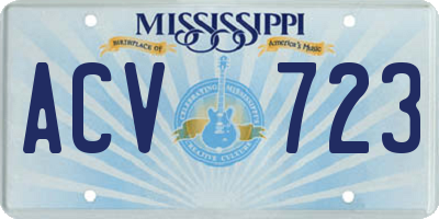 MS license plate ACV723