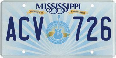 MS license plate ACV726