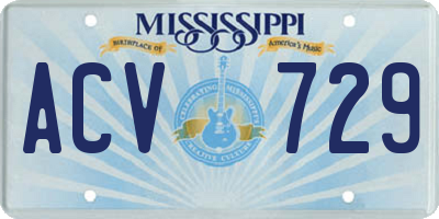 MS license plate ACV729