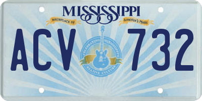 MS license plate ACV732