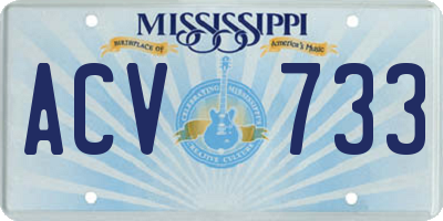 MS license plate ACV733