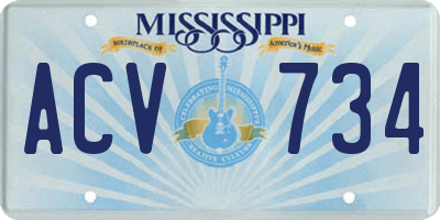 MS license plate ACV734