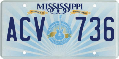 MS license plate ACV736