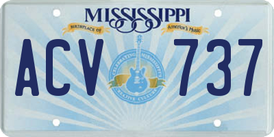 MS license plate ACV737