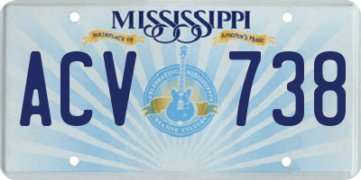 MS license plate ACV738