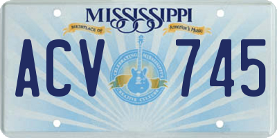 MS license plate ACV745