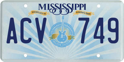MS license plate ACV749