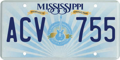 MS license plate ACV755
