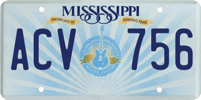 MS license plate ACV756