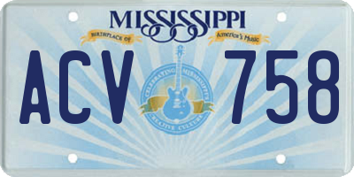 MS license plate ACV758