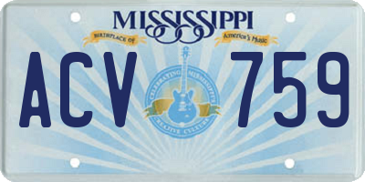 MS license plate ACV759