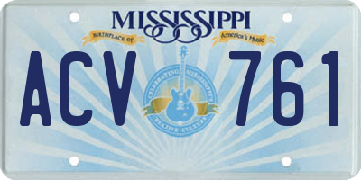 MS license plate ACV761