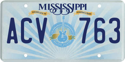 MS license plate ACV763