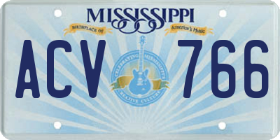 MS license plate ACV766