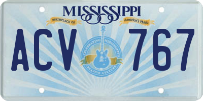 MS license plate ACV767