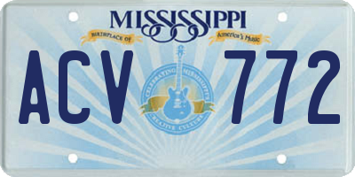MS license plate ACV772