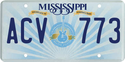 MS license plate ACV773