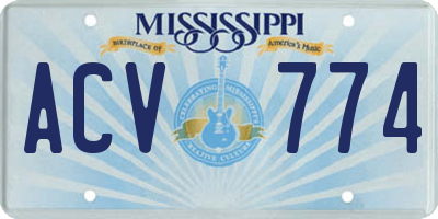 MS license plate ACV774