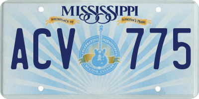 MS license plate ACV775