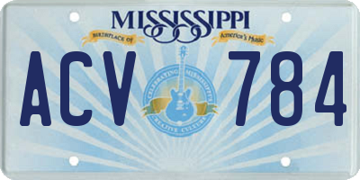MS license plate ACV784