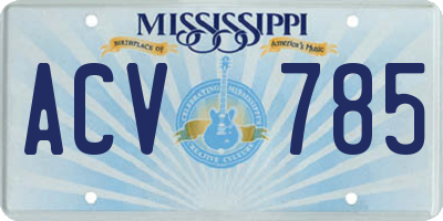 MS license plate ACV785