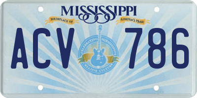 MS license plate ACV786