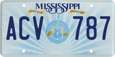 MS license plate ACV787