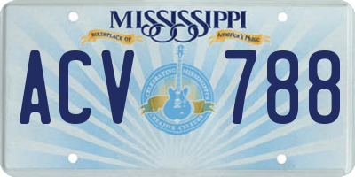 MS license plate ACV788
