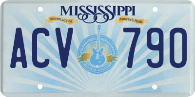MS license plate ACV790