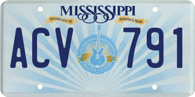 MS license plate ACV791