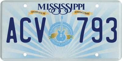 MS license plate ACV793