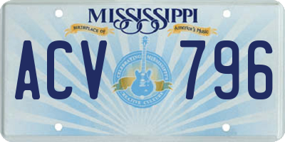 MS license plate ACV796