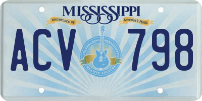 MS license plate ACV798