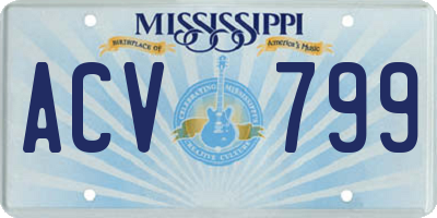 MS license plate ACV799