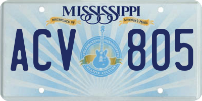 MS license plate ACV805