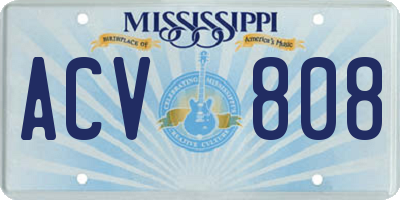 MS license plate ACV808