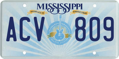 MS license plate ACV809
