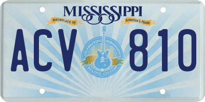 MS license plate ACV810